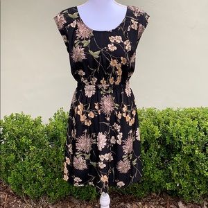 Black and Gold Floral Dress